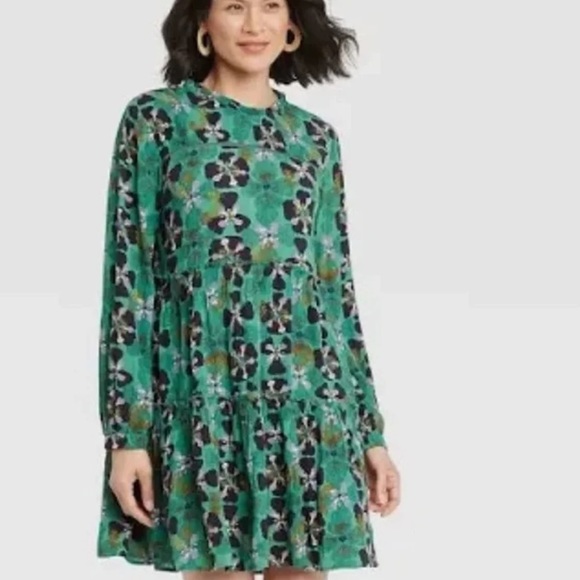 Knox Rose Womens Elbow Sleeve Tiered 